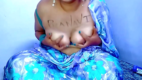 Indian babe takes out camera and shows off her big tits