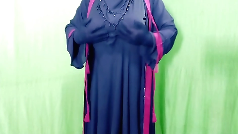 Indian solo female porn video from behind a black chair