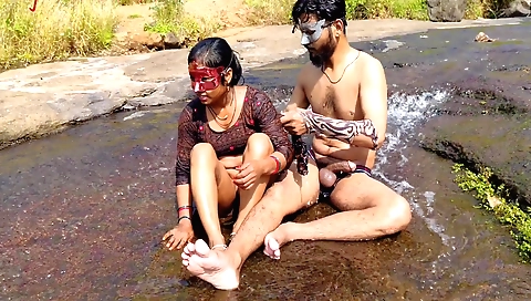Indian stepbrother and stepsister are fucking outdoors