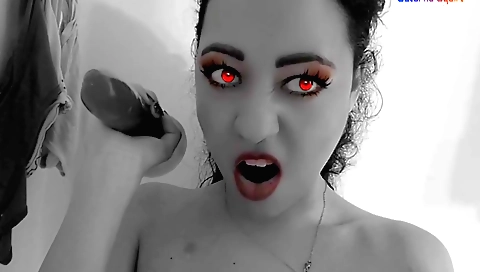 Horny brunette vampire masturbation sex video 13th halloween