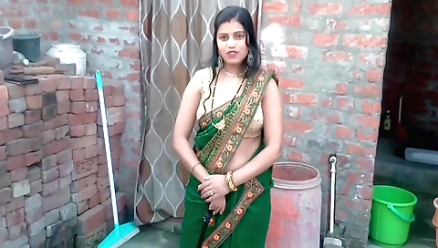 Indian brunette with small tits fucks stepdaughter