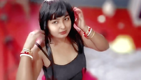 Amateur brunette with big tits is getting fucked in the bed