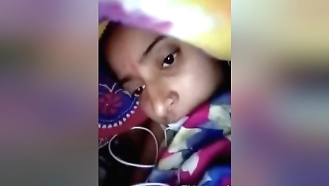 Indian girl shows her cute body in solo video call