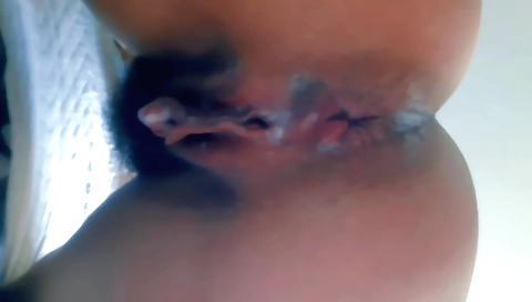 Lesbian with hairy pussy gets loaded from her asshole