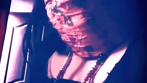 Busty brunette with big boobs uses an enlarging toy