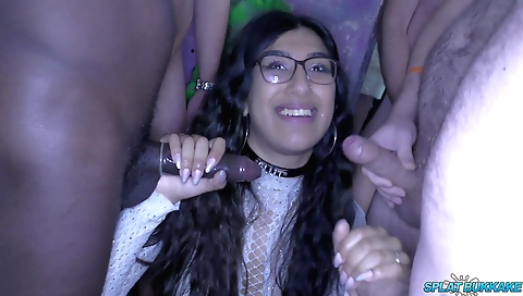 Indian teen women with huge breasts deepthroat on the table