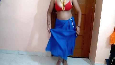 Indian dancer solo video in red dress and lingerie