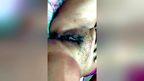 Hairy indian brunette 18+ show off her hairy pussy