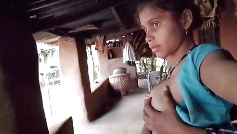 Indian brunette 18+ gets fucked outdoors by a big dick