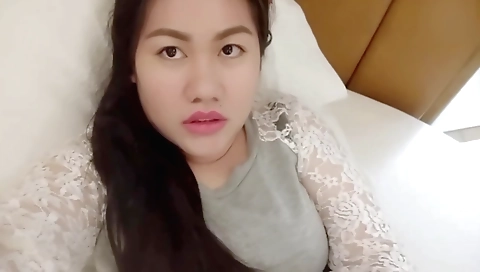 Brunette and her boyfriend are having fun together