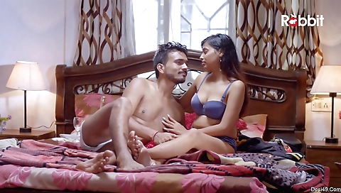 Busty brunette on the internet and she is giving a blowjob