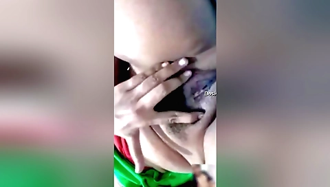 Amateur girl in her white panties is making a video