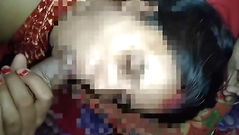 Indian housewife with natural hair gets face stuffed