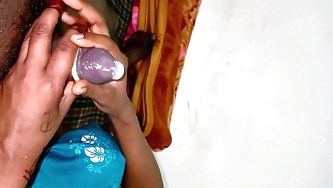 Indian woman is showing her first video to his boyfriend