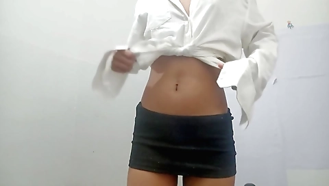 Indian teen with a big ass is riding on her giant penis