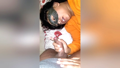 College brunette milf makes your day with a blowjob