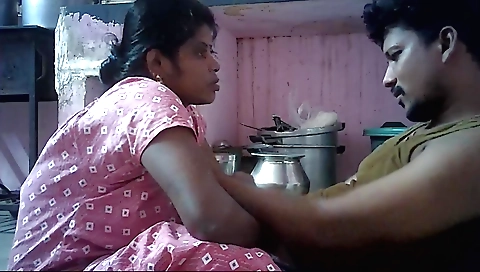 Indian housewife in indian village makes a hot scene