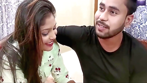 Busty brunette girl gives her best friend a hot creampie