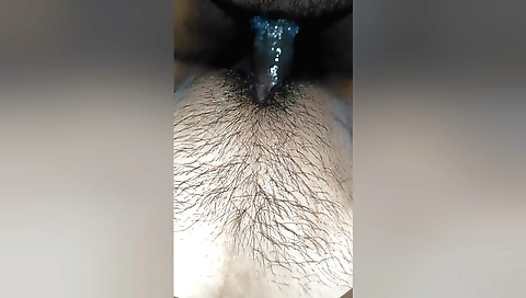 Indian girl gets a lot of sex stimulation in her hairy pussy