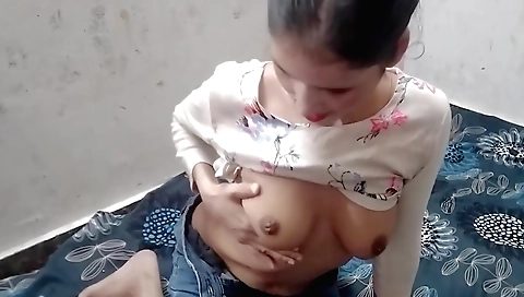 Indian teen with small boobs is showing off her sexy body
