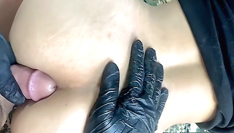 Stepmom is on the stepmom's dick in the mouth and anal