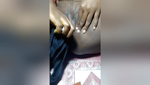 A hairy indian girl is getting her hair trimmed by her stepdad