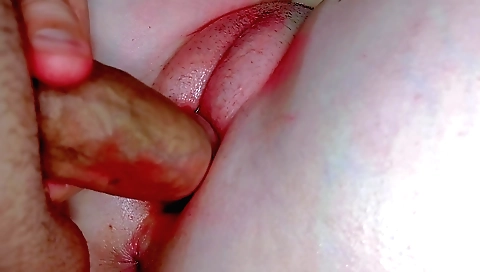 Curvy stepdaughter with perfect body and her painted pussy