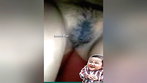 Cute amateur blonde girl shows her hairy pussy and ass