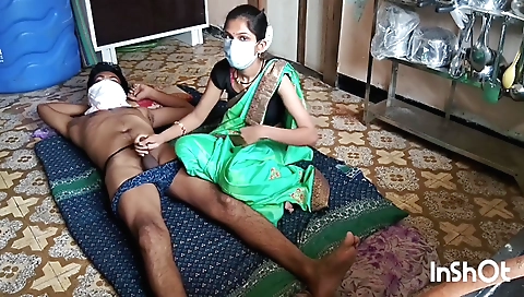 Indian babe in a green saree gets rammed by her lover