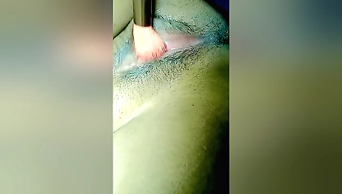 Solo girl with a huge dildo plays in hot masturbation