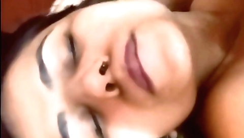 Solo amateur face sex with a big cock and her pussy