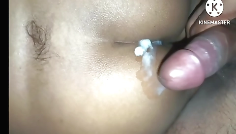 Brunette wife fucks in bed for the first time today