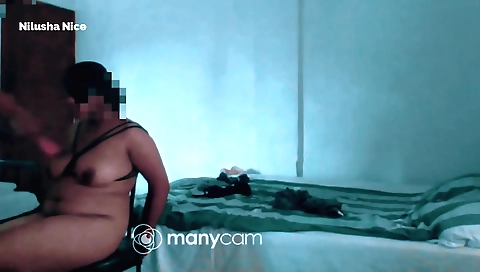 Slutty stepsister fucks her big butt in her bedroom