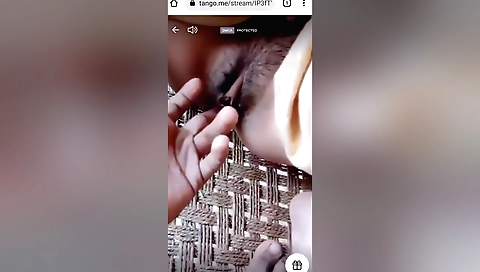 Busty brunette fingering her boyfriend's penis in solo video