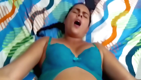 Brunette gets in her room and watches her stepmom playing