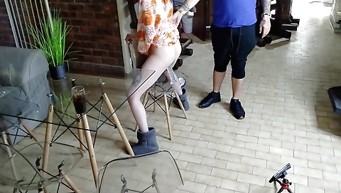 Indian teen 18yo gets her dildo riding on the chair