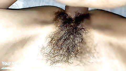 Indian girl with hairy bush makes love with her boyfriend