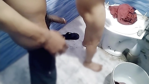 Busty Indian babe in a bra fucking 345 in bathroom